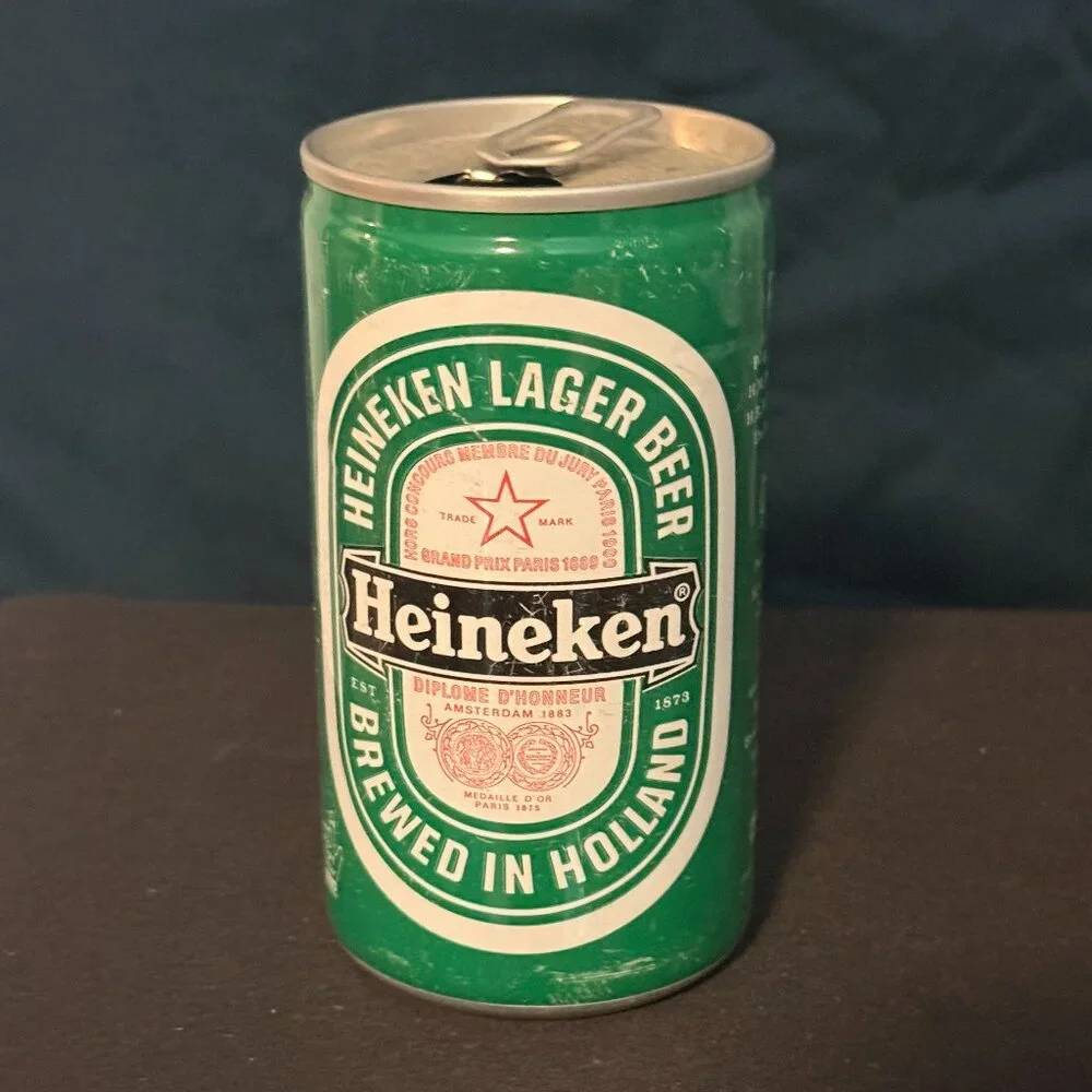 Heineken lager vintage beer can